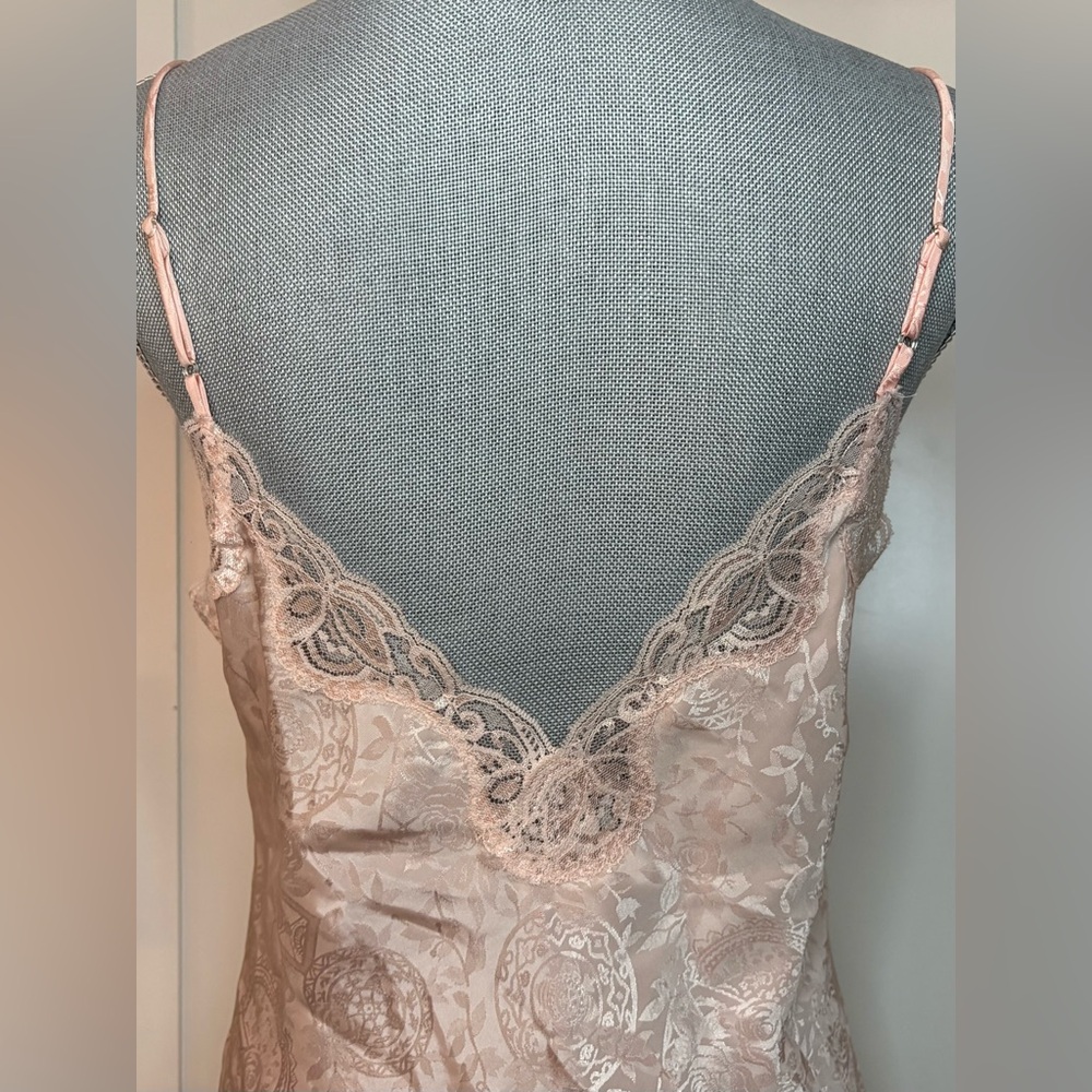 Vintage Victoria’s Secret Pink Lace Satin Slip Dress Y2K Size S - Picture 7 of 9